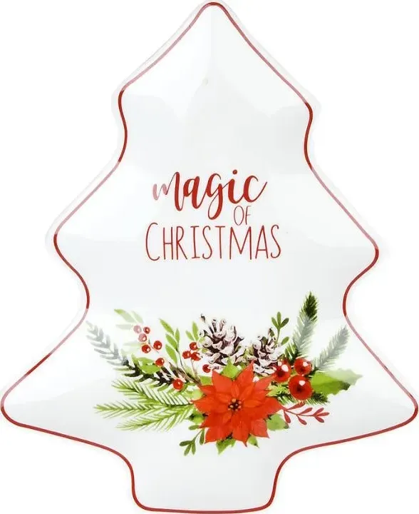 Тарелка NOUVELLE HOME фигурная "Magic of christmas" 17,5х21,5х2.5см 1620122
