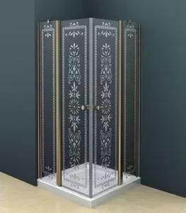 Душевой уголок CEZARES ROYAL PALACE-A-AH-2-90/100-CP-Br профиль бронза, стекло прозрачное с матовым рисунком