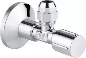 Угловой вентиль Grohe с металлической розеткой и уплотнительным кольцом, 1/2*3/8 (22039000)