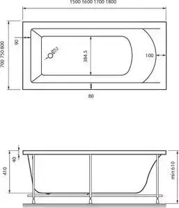 Акриловая ванна Vayer Savero 160x70 (Гл000009892)
