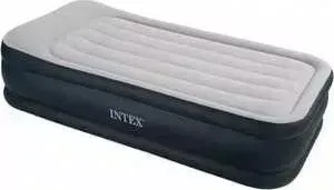 Матрас надувной INTEX с подголовником сине-бежевая 99х191х48см со встроенным насосом 220В (67732)