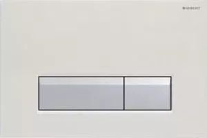 Кнопка смыва Geberit Sigma 40 белое стекло/алюминий (115.600.SI.1)