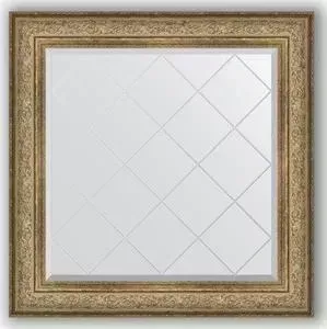 Зеркало Evoform с гравировкой Exclusive-G 90x90 см, в багетной раме - виньетка античная бронза 109 мм (BY 4339)