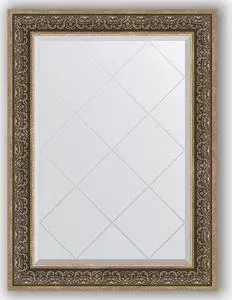 Зеркало Evoform с гравировкой Exclusive-G 79x106 см, в багетной раме - вензель серебряный 101 мм (BY 4207)