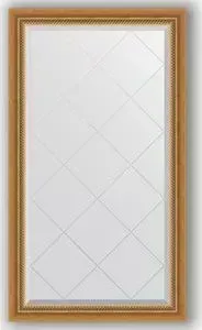 Зеркало Evoform с гравировкой Exclusive-G 73x128 см, в багетной раме - состаренное золото с плетением 70 мм (BY 4217)