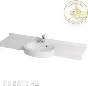 Раковина мебельная АКВАТОН Отель 5/1500 белая с навесами (1A70133NOT010)