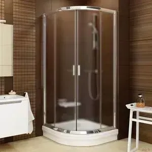 Душевой уголок RAVAK Blix BLCP4 80x80 см, с поддоном, стекло матовое Грапе, профиль хром