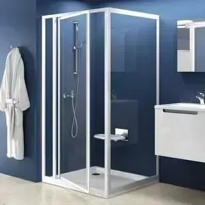 Душевой уголок RAVAK Supernova SDOP+PSS 80x80 см, с рисунком Пеарл, белый