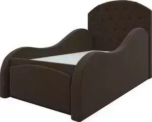 Кровать детская Мебелико Майя микровельвет коричневый