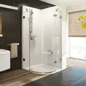 Душевой уголок RAVAK Brilliant BSKK3+B SET 90x90 см, правый, с поддоном, стекло прозрачное, хром