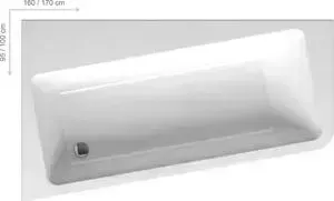 Акриловая ванна RAVAK 10° L 160х95 левая, с ножками (C831000000, CY81000000)