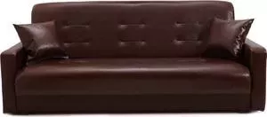 Диван ЭКОМЕБЕЛЬ Аккорд темно-коричневый с бежевой отстрочкой