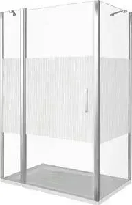 Душевой уголок Good Door Pandora WTW+SP-120-90-T-CH профиль хром, стекло прозрачное с рисунком (ПД00043, ПД00047)
