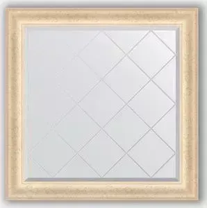 Зеркало Evoform с гравировкой Exclusive-G 85x85 см, в багетной раме - старый гипс 82 мм (BY 4312)