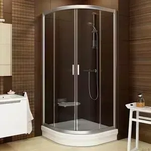 Душевой уголок RAVAK Blix BLCP4 80x80 см, с поддоном, стекло тонированное Графит, профиль сатин