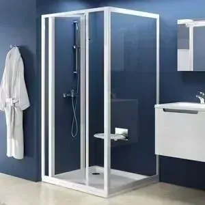 Душевой уголок RAVAK Supernova SDZ3+PSS 90x80 см, с рисунком Пеарл, белый