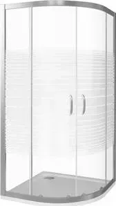 Душевой уголок Good Door Infinity R-90 с поддоном, профиль хром, стекло прозрачное с рисунком (ИН00007, ЛП00013)