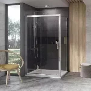 Душевой уголок RAVAK 10 10DP2+10PS 100x80 см, с поддоном, стекло прозрачное, белый