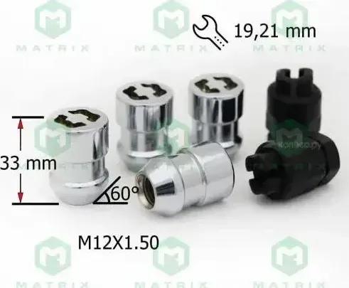 Секретки MATRIX гайка19/21 12х1,50 L33 конус [] //R