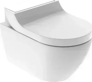 Унитаз подвесной Geberit AquaClean Tuma Comfort безободковый, с сиденьем микролифт, дизайн белое стекло (146.294.SI.1)