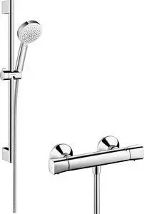 Термостат для душа Hansgrohe Crometta 100 с душевым гарнитуром, белый/хром (27030400)