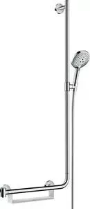 Душевой гарнитур Hansgrohe Raindance Select S 110 см, правый, с полочкой, хром (26326000)