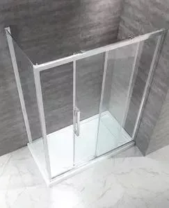 Душевой уголок CEZARES LUX-SOFT-W-AH-1-140/100-C-Cr-IV профиль хром, стекло прозрачное