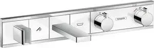 Термостат для ванны Hansgrohe RainSelect на два выхода, с механизмом, белый/хром (15359400, 15310180)