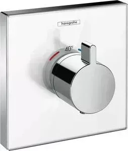 Термостат для душа Hansgrohe ShowerSelect Glass стеклянная панель, механизма 01800180, белый/хром (15734400)