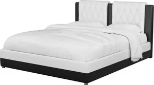 Фото №1 Мебелико Интерьерная кровать Камилла эко-кожа бело-черный