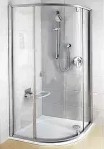 Душевой уголок RAVAK Pivot PSKK3 90x90 см, с поддоном, стекло прозрачное, профиль белый, ручки белые