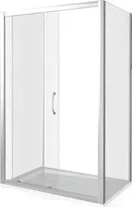 Душевой уголок Good Door Latte WTW+SP-120-80 с поддоном, профиль белый, стекло прозрачное (ЛА00009, ЛА00012, ЛП00002)