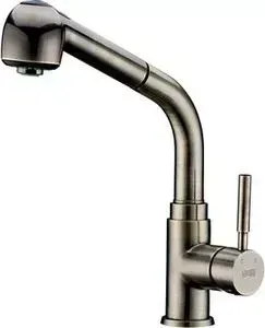 Смеситель для кухни Wasserkraft с выдвижным изливом бронза светлая (A8237)