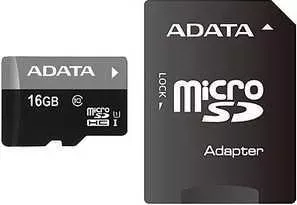 SD карта A-DATA microSDHC Class 10 UHS-1 (SD адаптер) (AUSDH16GUICL10-RA1)