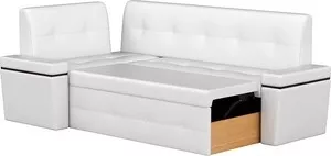 Фото №0 Кухонный угловой диван Мебелико Деметра эко-кожа (белый) левый угол