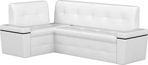 Фото №1 Кухонный угловой диван Мебелико Деметра эко-кожа (белый) левый угол