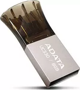Флеш-накопитель A-DATA 8GB DashDrive UC330 OTG USB 2.0/MicroUSB Серебро/Черный (AUC330-8G-RBK)