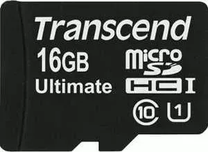 SD карта TRANSCEND microSD 16GB Class 10 UHS-I Ultimate (SD адаптер) (TS16GUSDHC10U1)