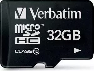 SD карта VERBATIM microSD 32GB Class 10 (44013)