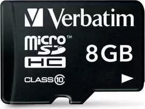 SD карта VERBATIM microSD 8GB Class 10 (SD адаптер) (44081)