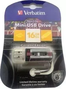 Флеш-накопитель VERBATIM 16Gb Mini Cassette Edition Black (49397)