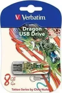 Флеш-накопитель VERBATIM 8GB Mini Tattoo Edition USB 2.0 Дракон (49884)