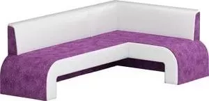Кухонный диван Мебелико Кармен микровельвет фиолетовый/белый правый