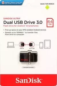 Флеш-накопитель SANDISK 64GB USB 3.0 Ultra Dual (SDDD2-064G-GAM46)