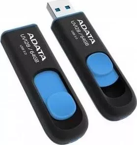 Флеш-накопитель A-DATA 64GBUV128 USB 3.0 черный/синий (AUV128-64G-RBE)