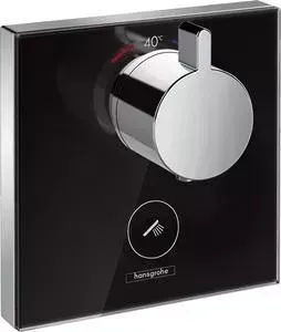 Термостат для ванны Hansgrohe ShowerSelect на два выхода, механизма 01800180, черный/хром (15735600)