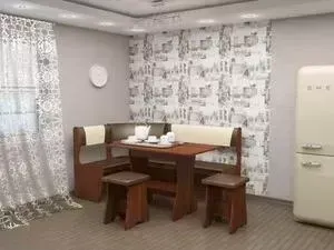 Кухонный уголок Феникс Тип 1 орех экко/коричневый-бежевый