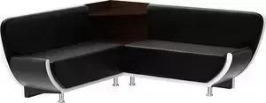 Кухонный диван Мебелико Лотос эко-кожа черно-белый угол правый