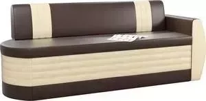 Кухонный диван Мебелико Токио ОД эко-кожа коричнево-бежевый правый