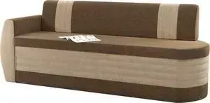 Кухонный диван Мебелико Токио ОД микровельвет коричнево-бежевый левый